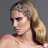 tocado joya cristal para novia con pelo suelta
