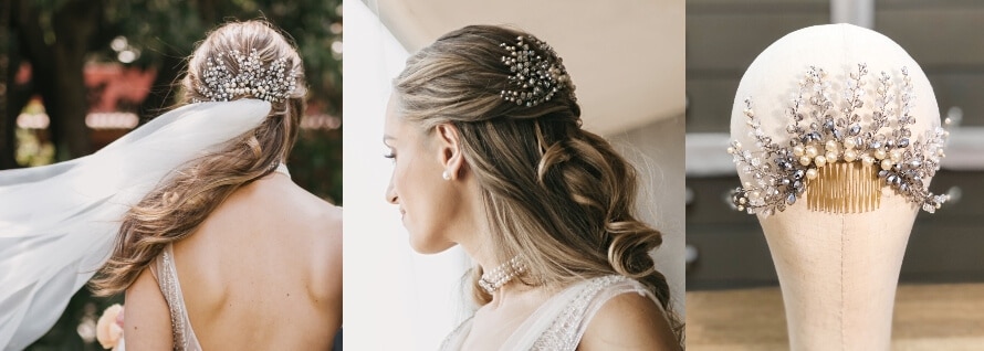 tocado de novia con pelo suelto